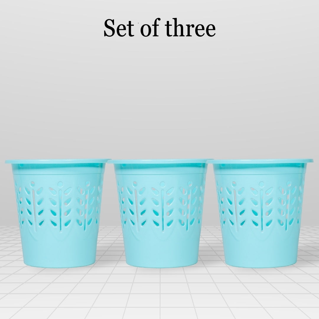 7 Liter Waste Basket Blue Pack of 3