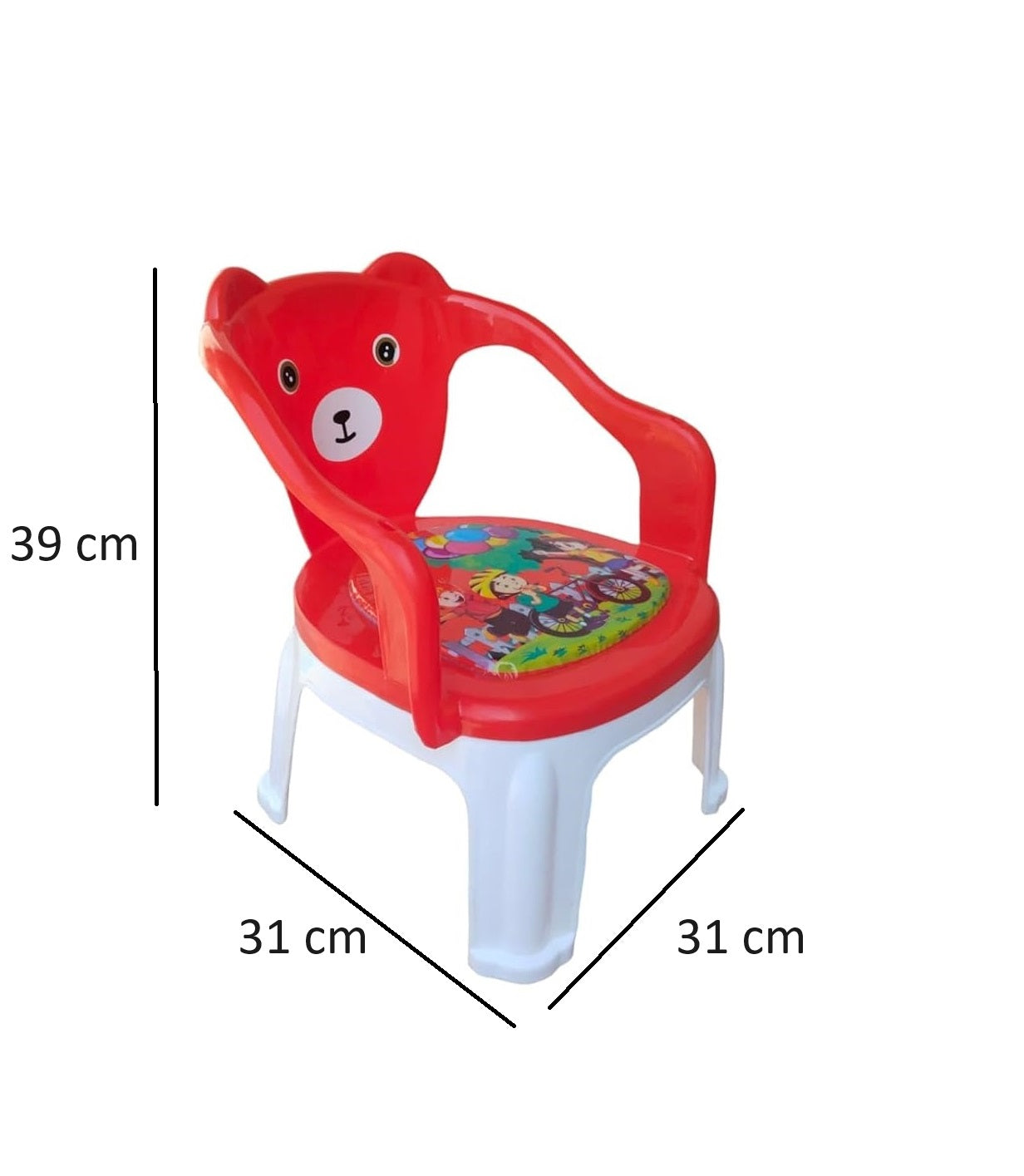 Kids Chair With Cushion Seat Red