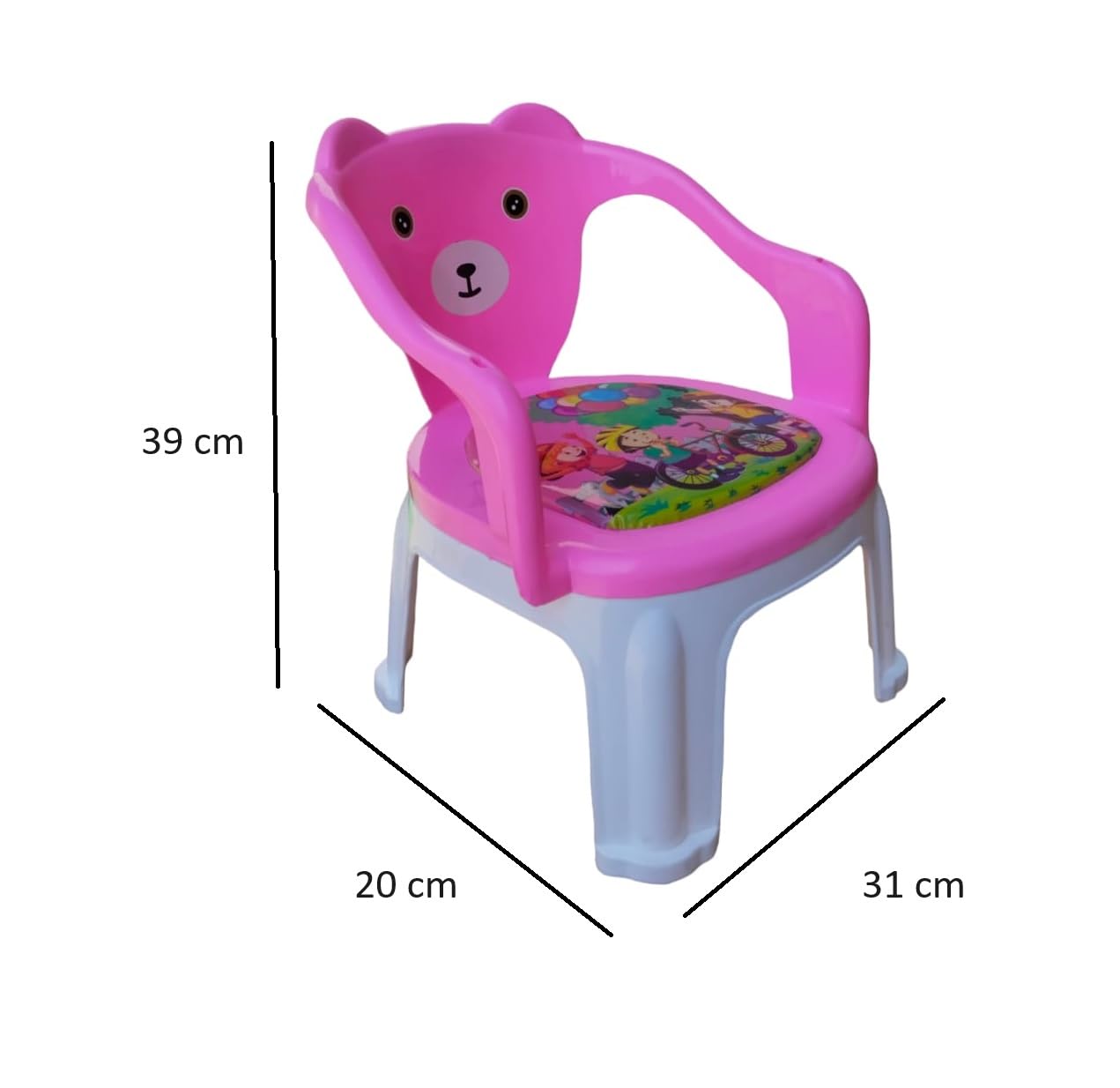 Kids Chair With Cushion Seat Pink