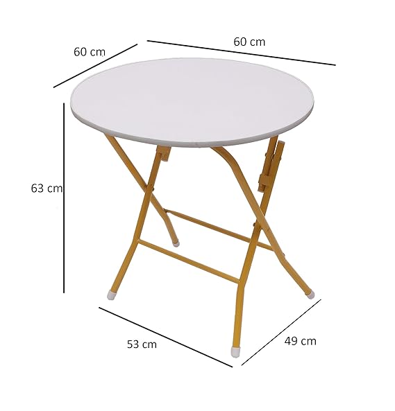 Foldable Round Table Chair Set White (Large)