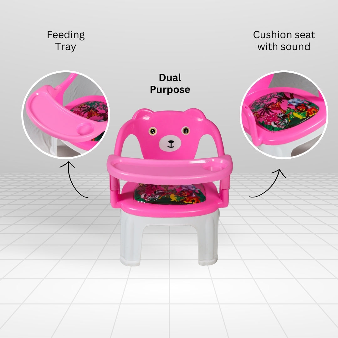 Kids Chair With Cushion Seat Pink