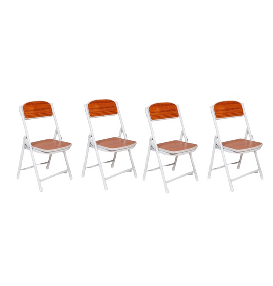 Foldable Chair for Kids Walnut Brown Set of 4