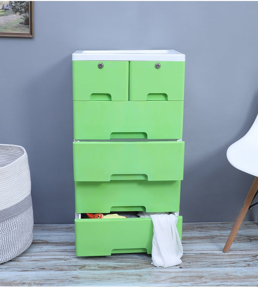 Soft Hued Chest Of Drawer Green ( Large)