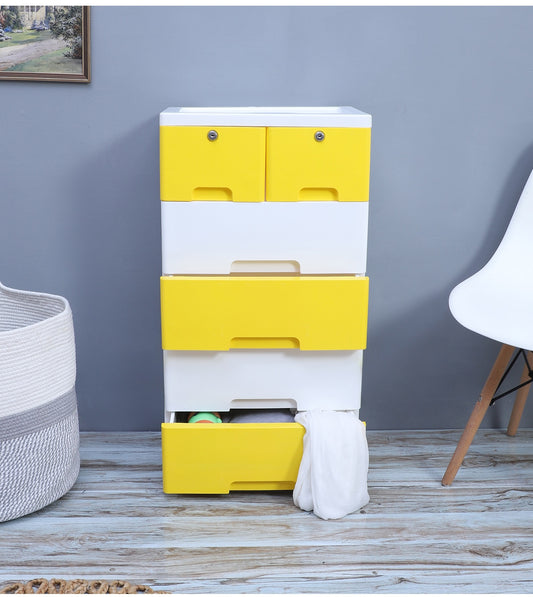 Soft Hued Chest Of Drawer White & Yellow