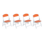 Foldable Chair for Kids Orange Set of 4