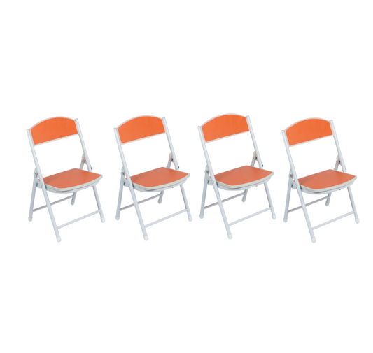 Foldable Chair for Kids Orange Set of 4