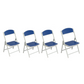 Foldable Chair for Kids Blue Set of 4