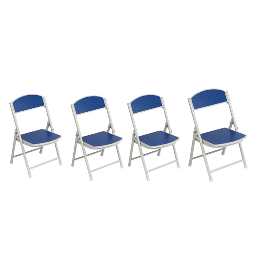 Foldable Chair for Kids Blue Set of 4