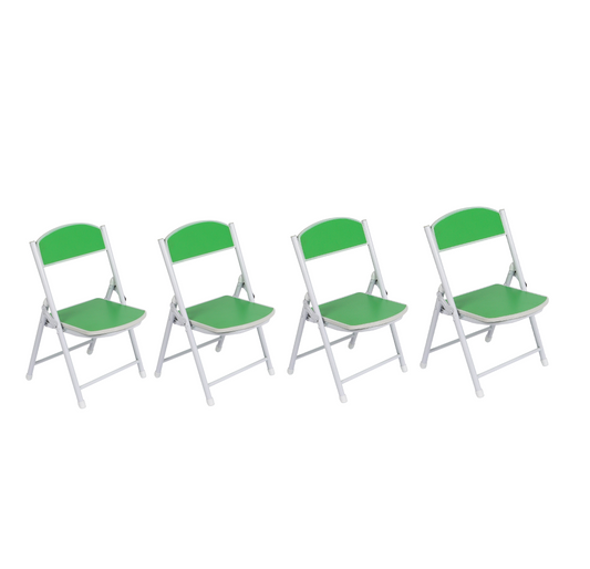 Foldable Chair for Kids Green Set of 4