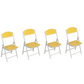 Foldable Chair for Kids Yellow Set of 4