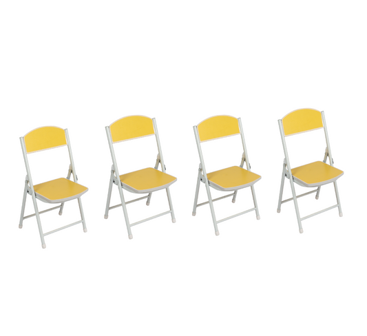 Foldable Chair for Kids Yellow Set of 4