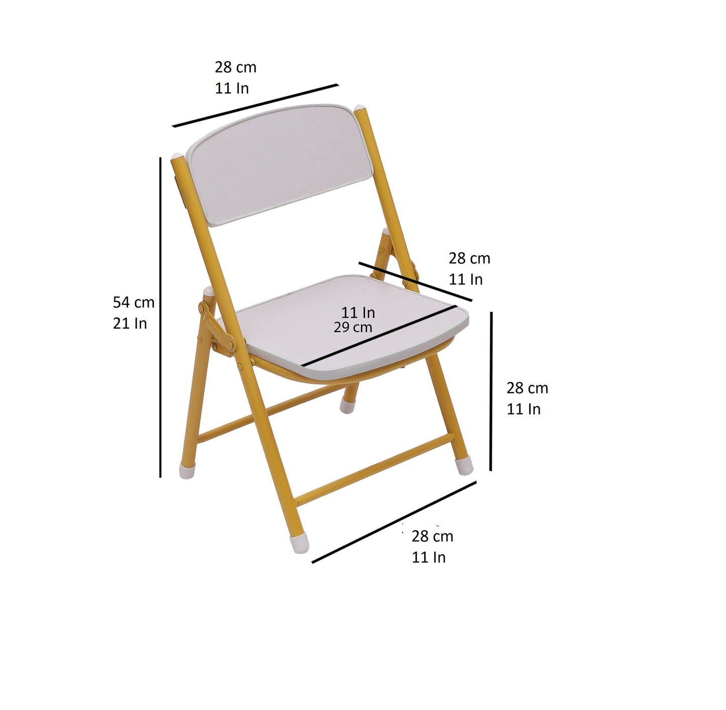 Foldable Chair for Kids Dark White Set of 4