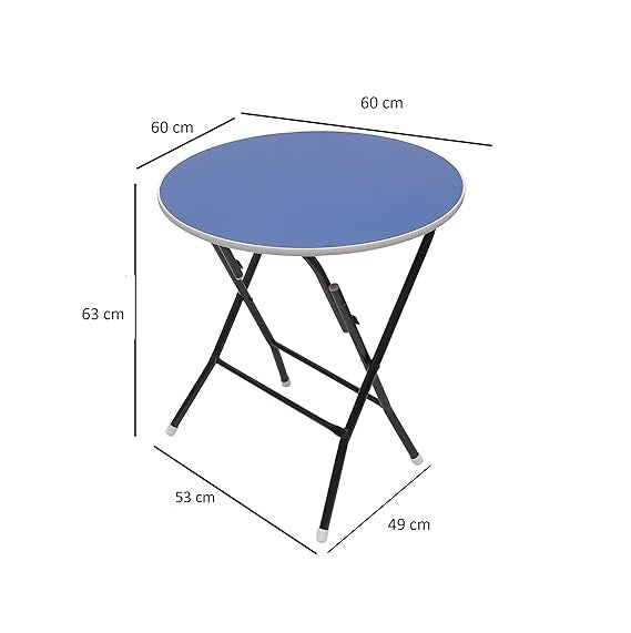 Foldable Round Table Chair Set Blue (Large)