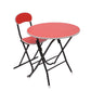 Foldable Round Table Chair Set Red (Large)