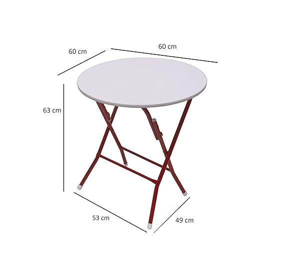 Foldable Round Table Chair Set White (Large)