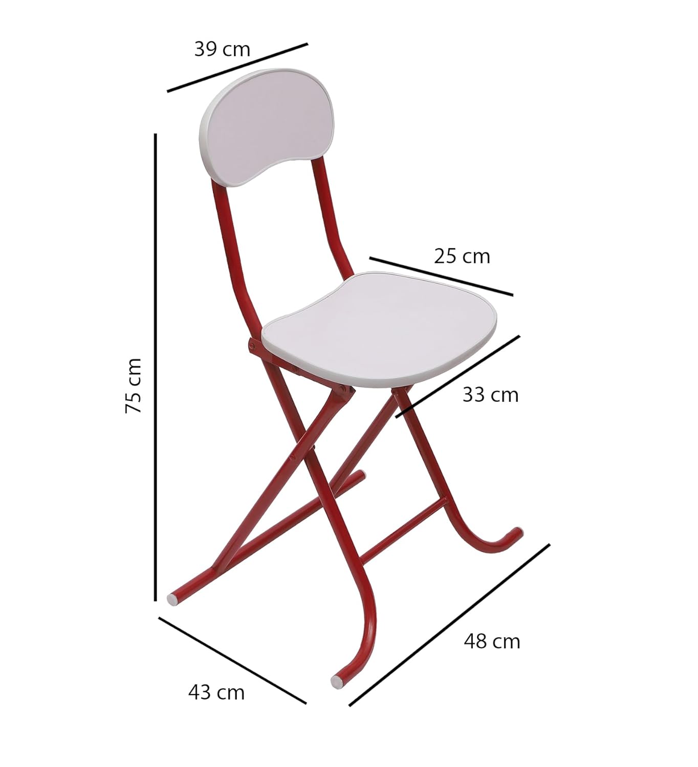 Foldable Round Table Chair Set White (Large)