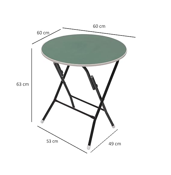 Foldable Round Table Chair Set Green (Large)