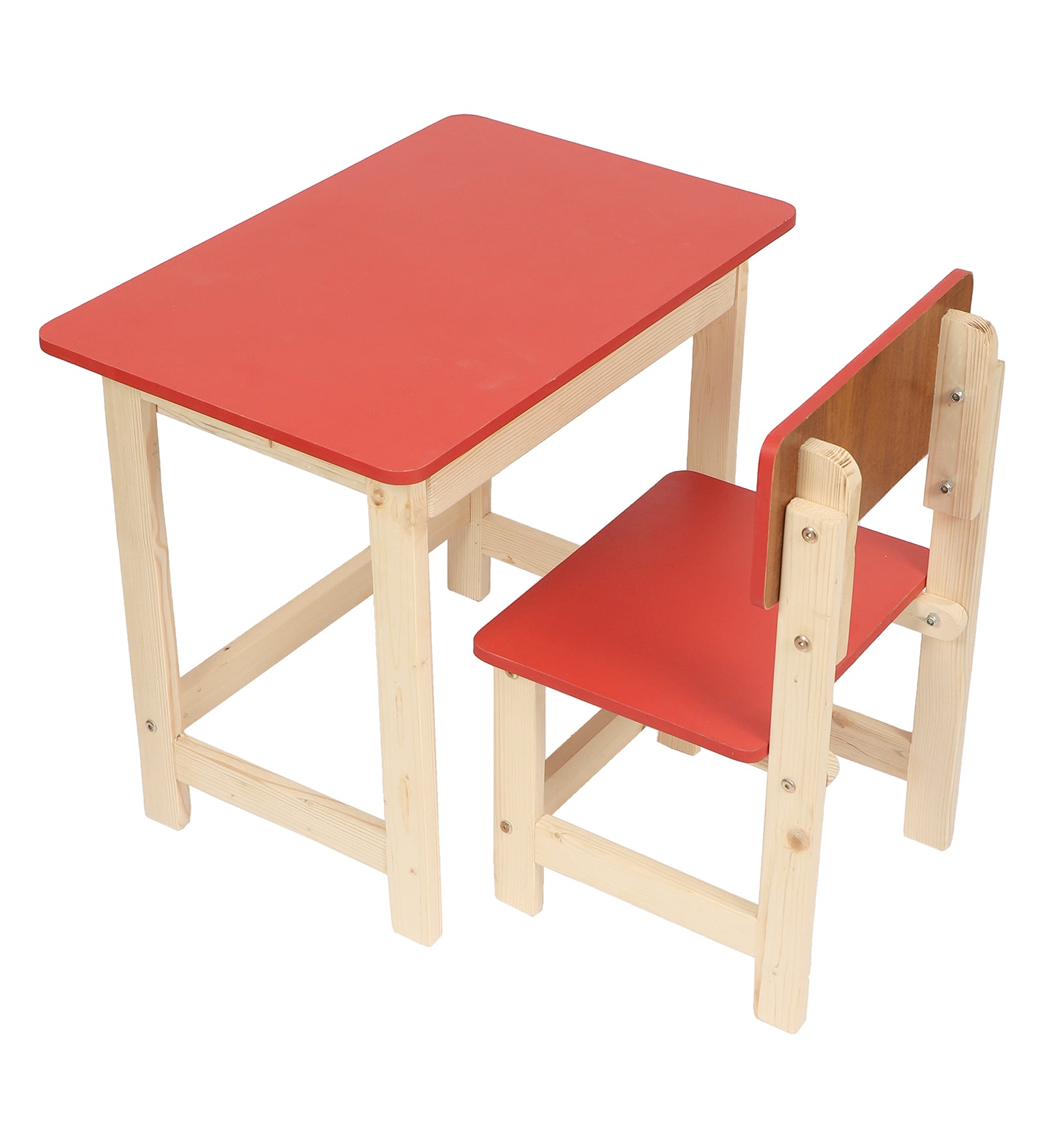 Red table online chairs