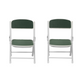 Foldable Chair for Kids Dark Green Set of 2