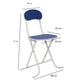 Foldable Round Table Chair Set Blue (Large)