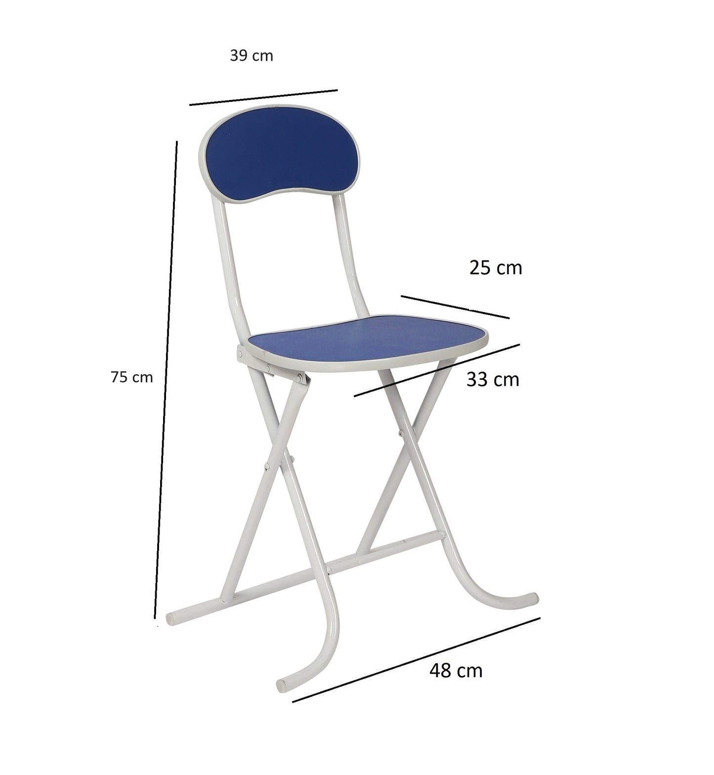 Foldable Round Table Chair Set Blue (Large)