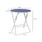 Foldable Round Table Chair Set Blue (Large)