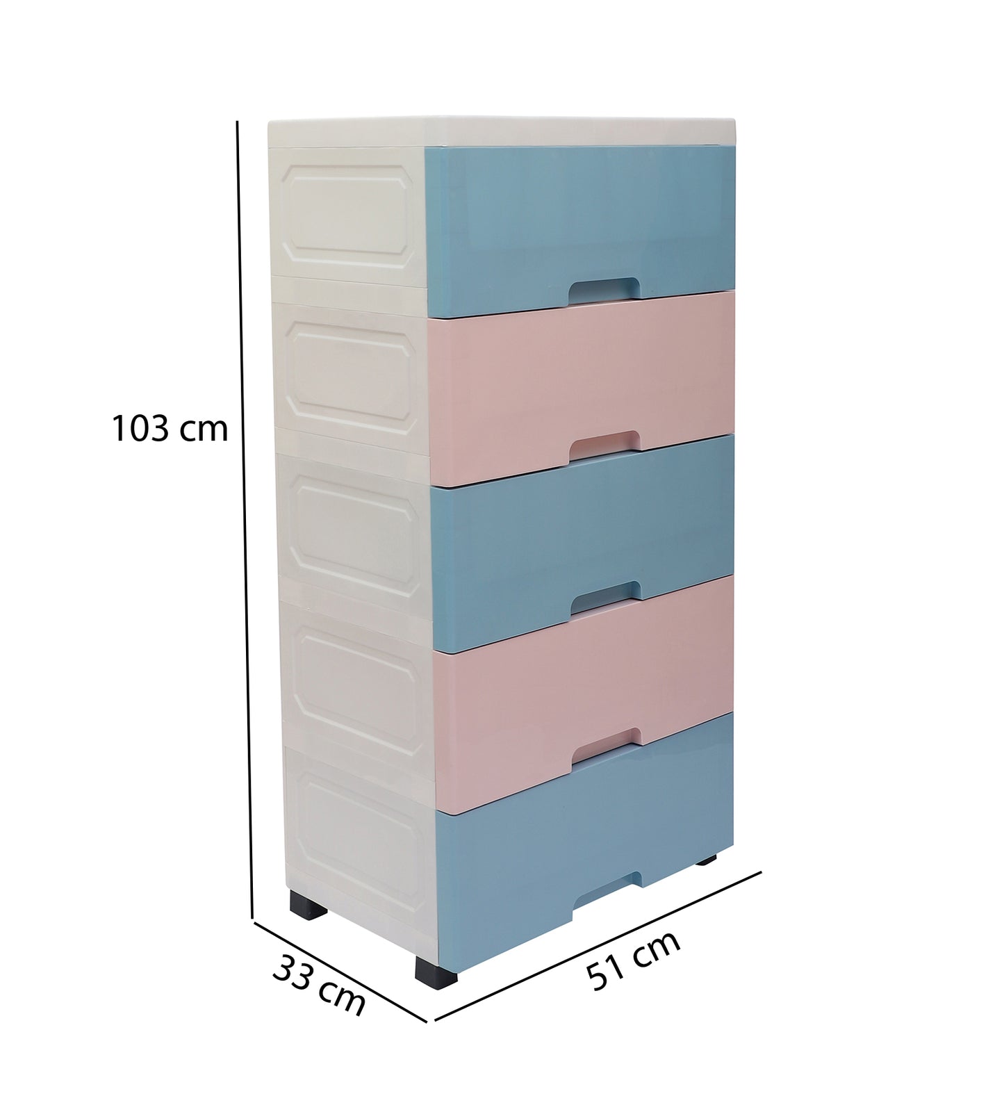 Soft Hued Chest Of Drawer Blue Pink