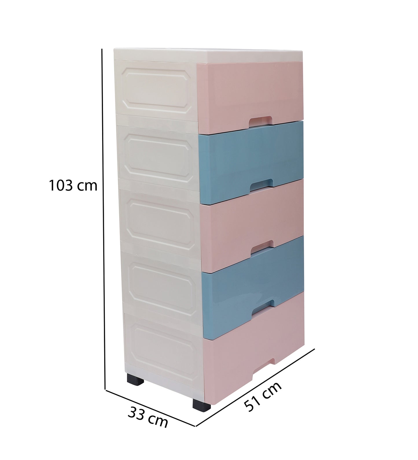 Soft Hued Chest Of Drawer Pink Blue