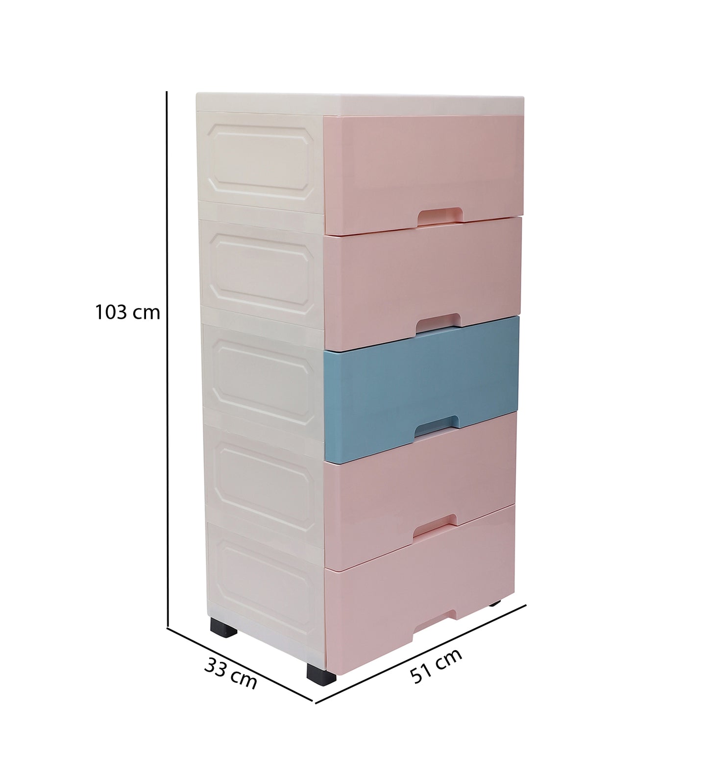 Soft Hued Chest Of Drawer Pink Blue