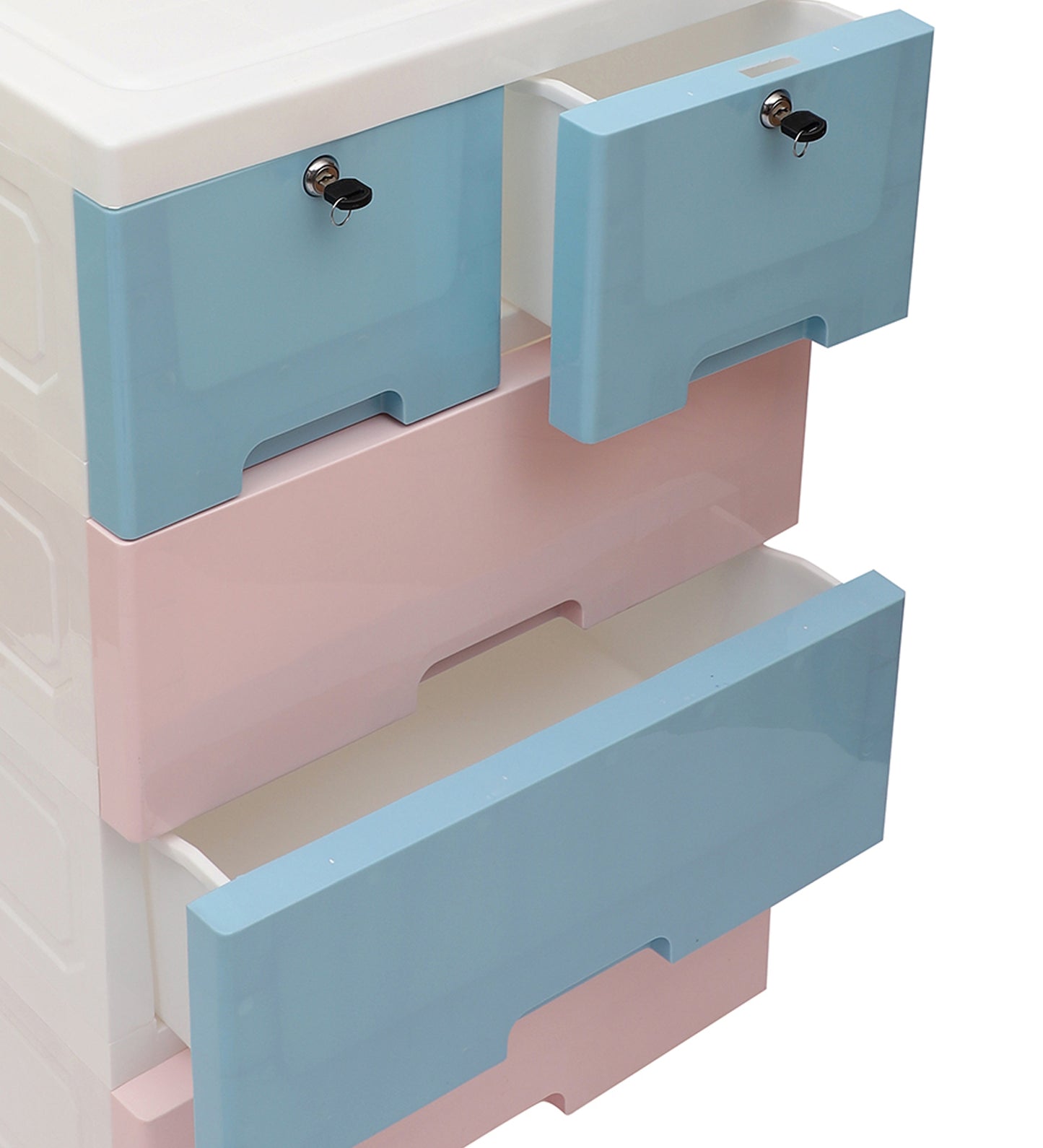 Soft Hued Chest Of Drawer Blue & Pink