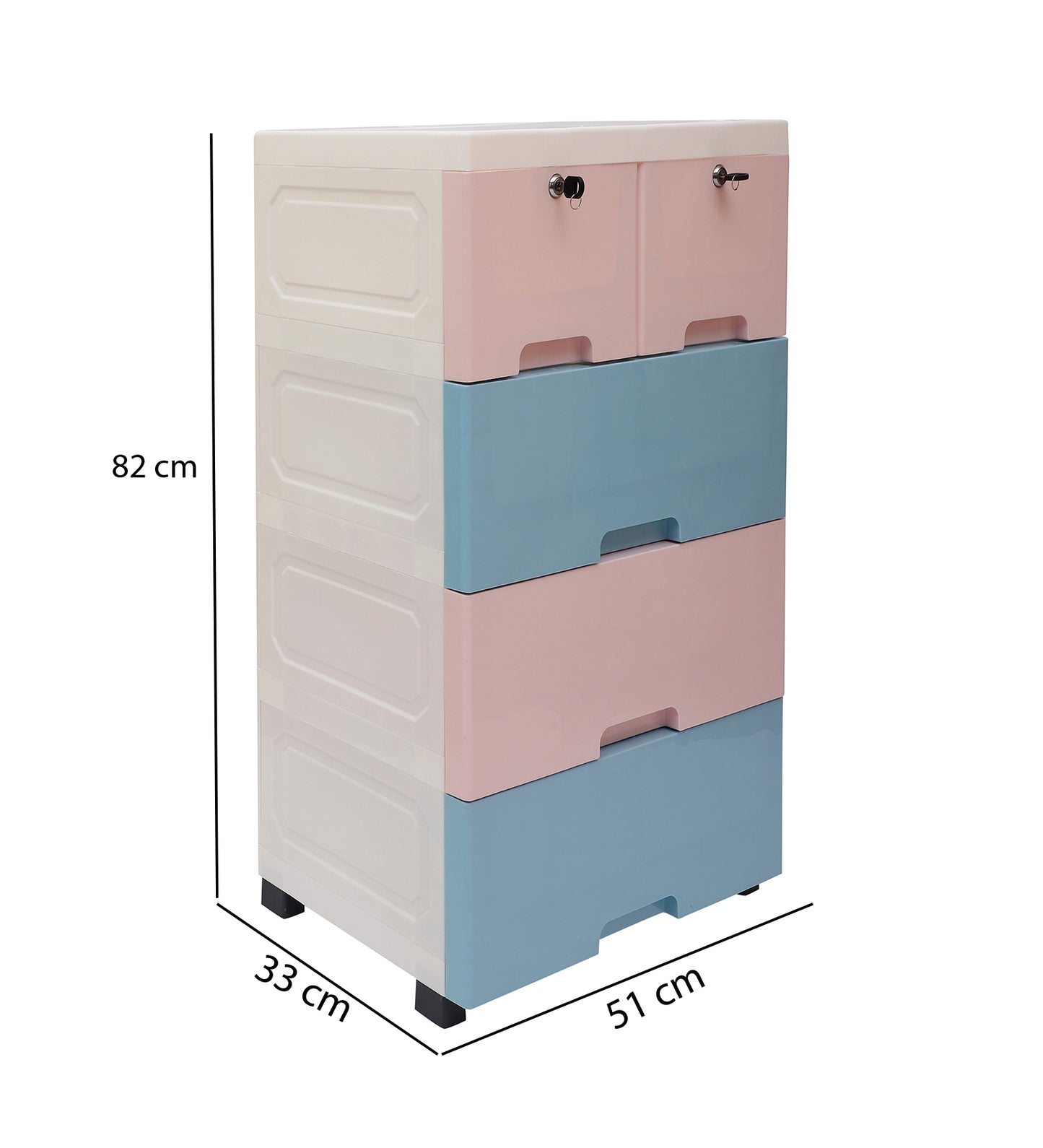 Soft Hued Chest Of Drawer Pink & Blue