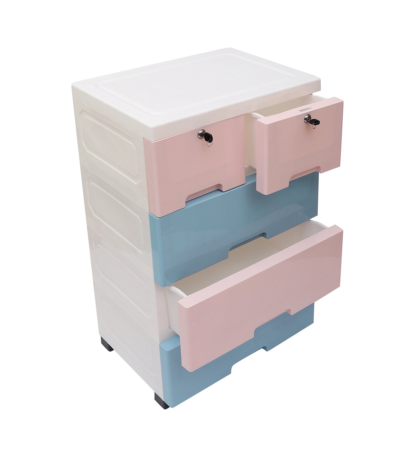 Soft Hued Chest Of Drawer Pink & Blue