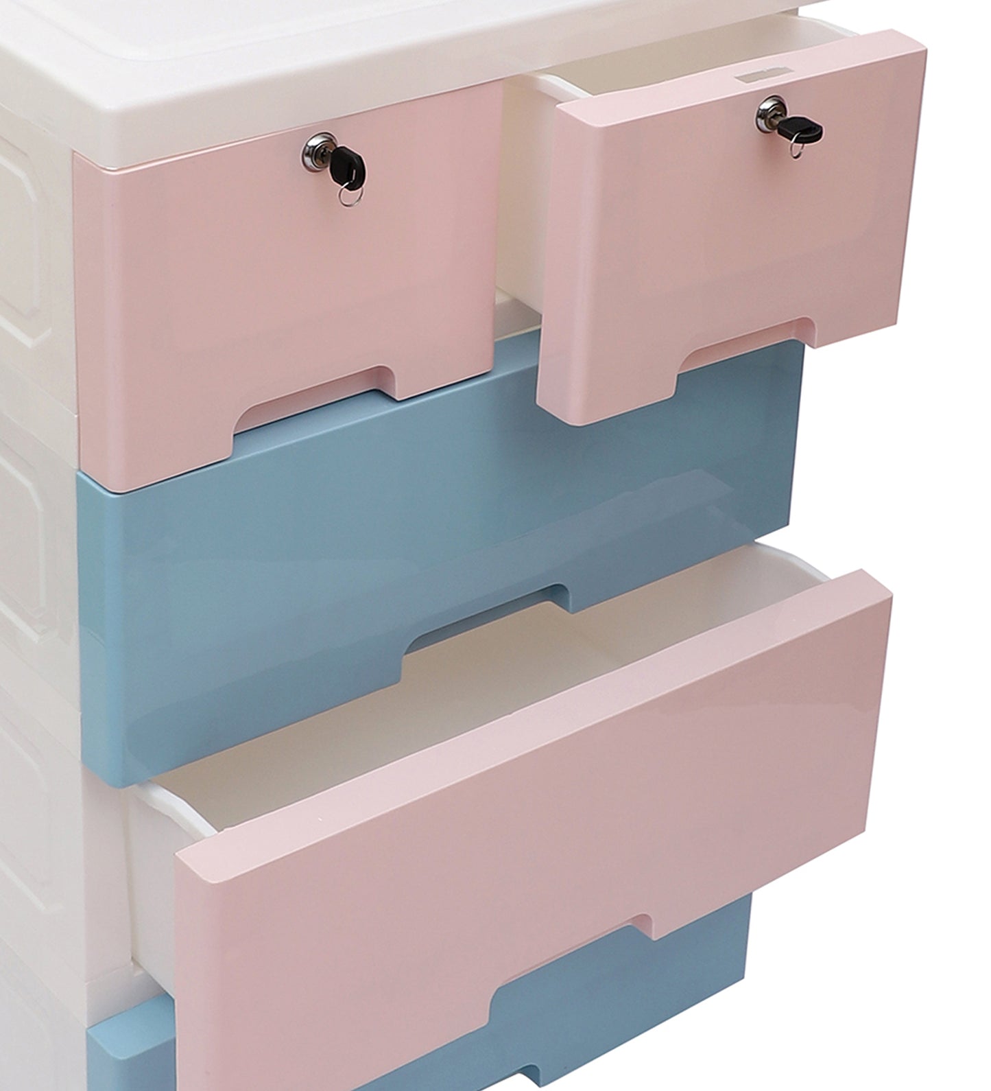 Soft Hued Chest Of Drawer Pink & Blue