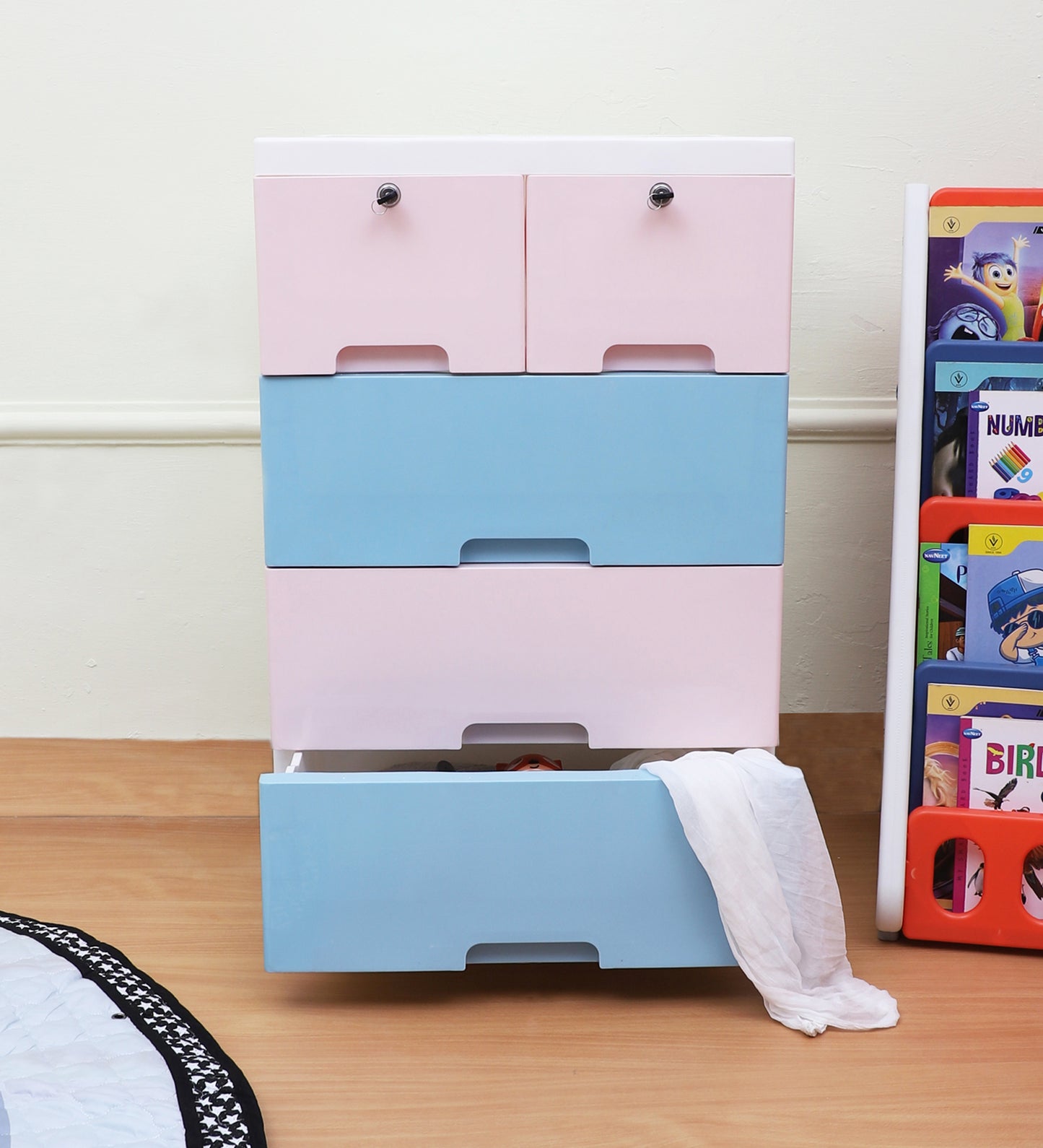 Soft Hued Chest Of Drawer Pink & Blue