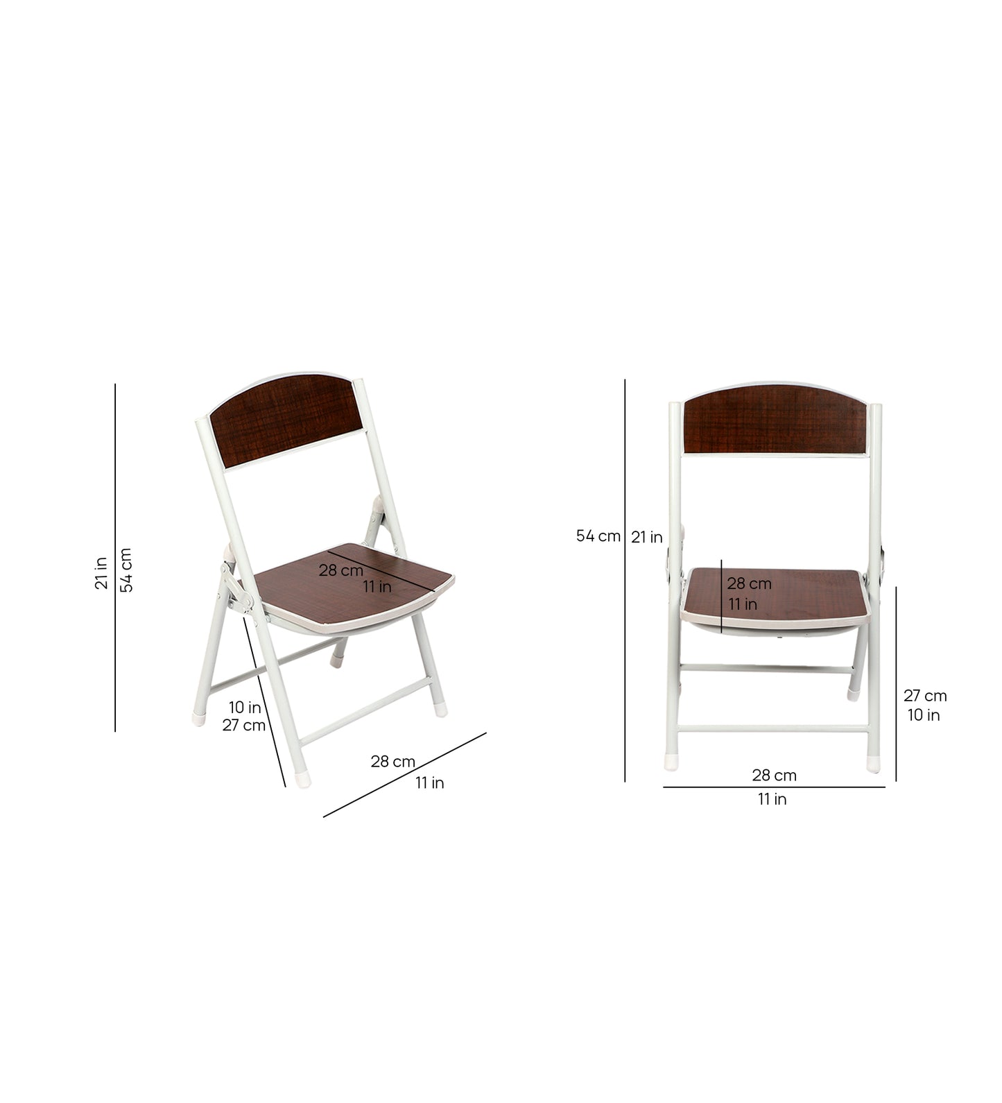 Foldable Chair for Kids Dark Coffee Set of 2