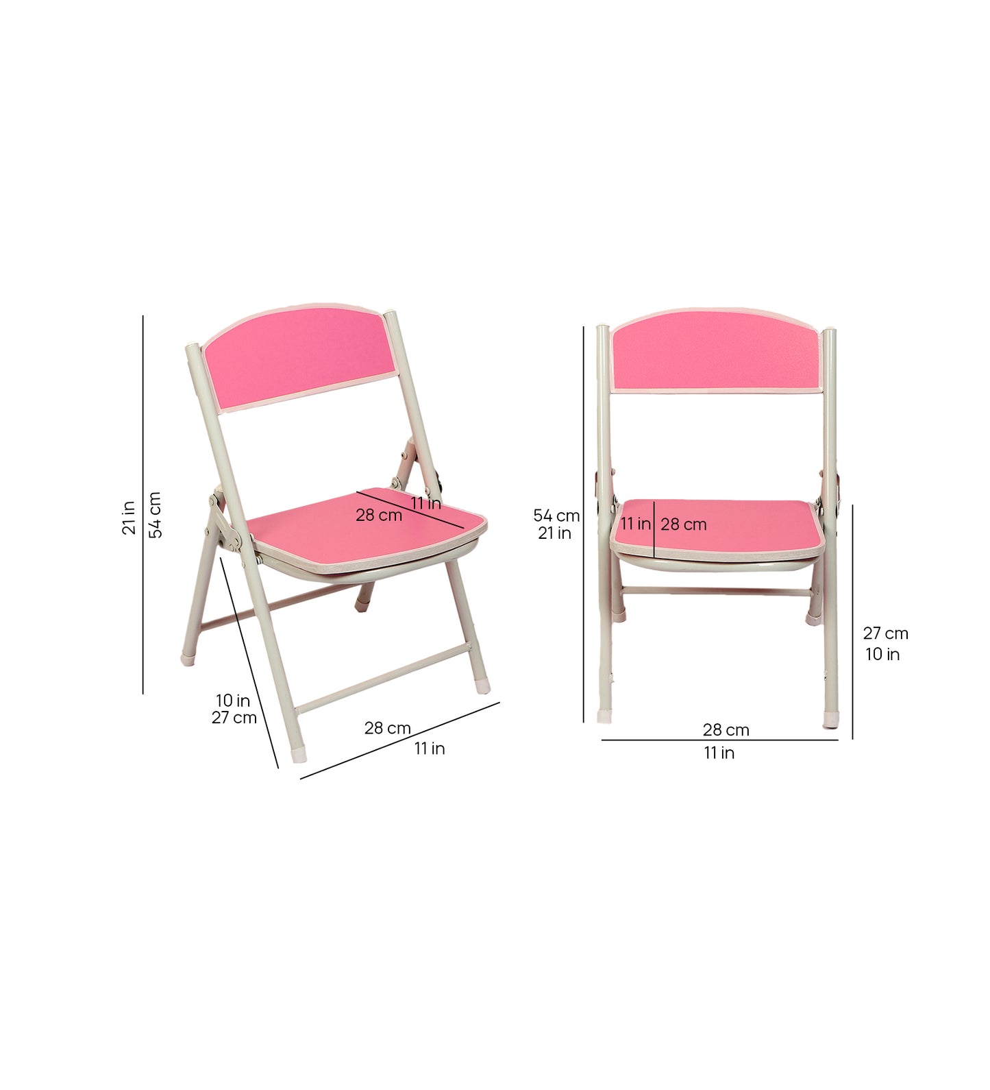 Foldable Chair for Kids Pink Set of 4