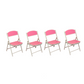 Foldable Chair for Kids Pink Set of 4