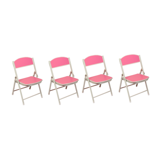 Foldable Chair for Kids Pink Set of 4