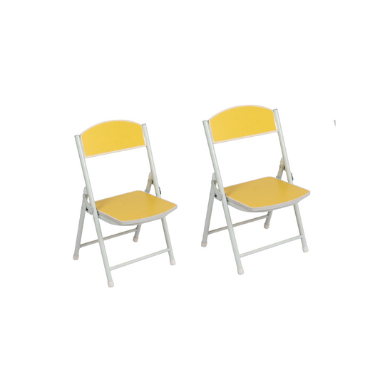 Foldable Chair for Kids Yellow Set of 2