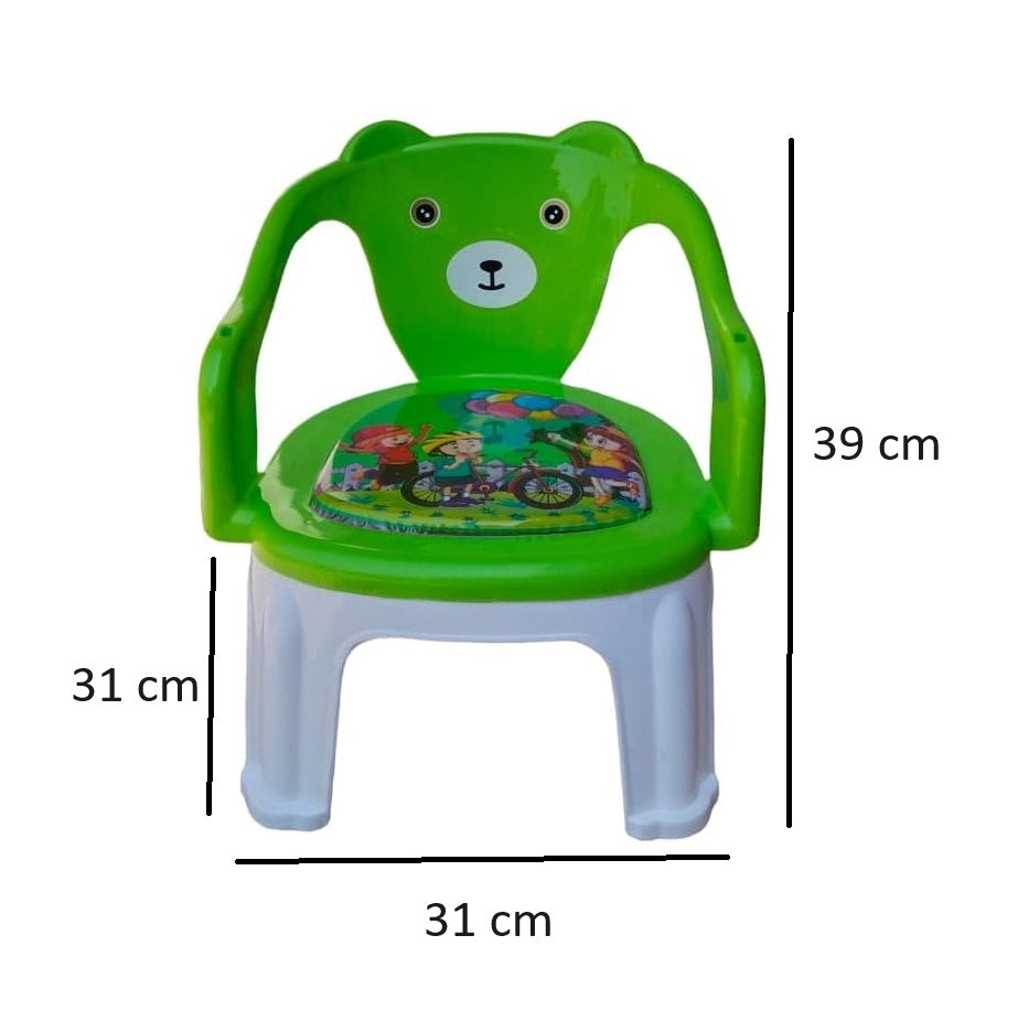 Kids Chair With Cushion Seat Green