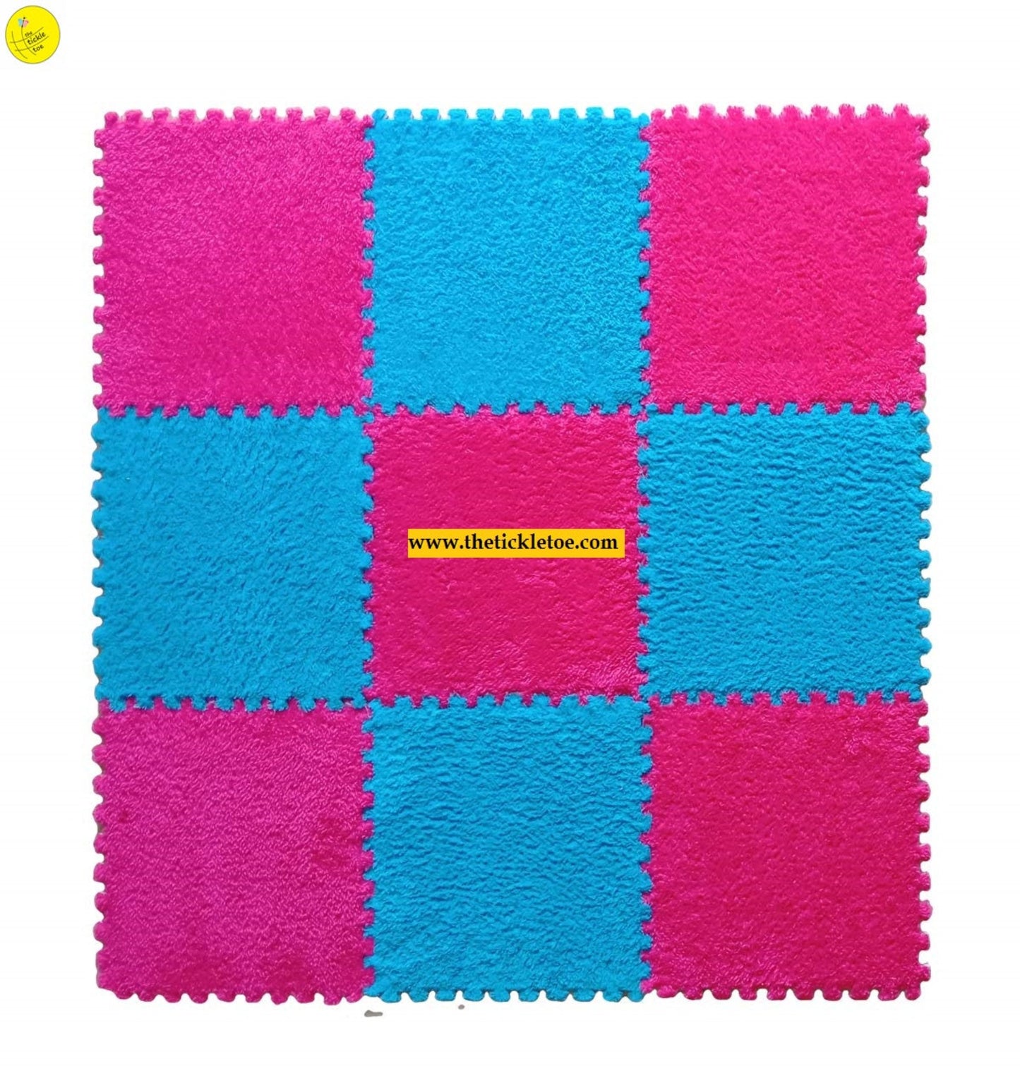 Soft Fur EVA Mats 10 pcs Rose Pink & Blue