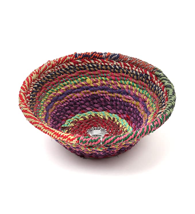 Multicolor Cotton Rope Basket 28L x 16W x 12H Cm Small