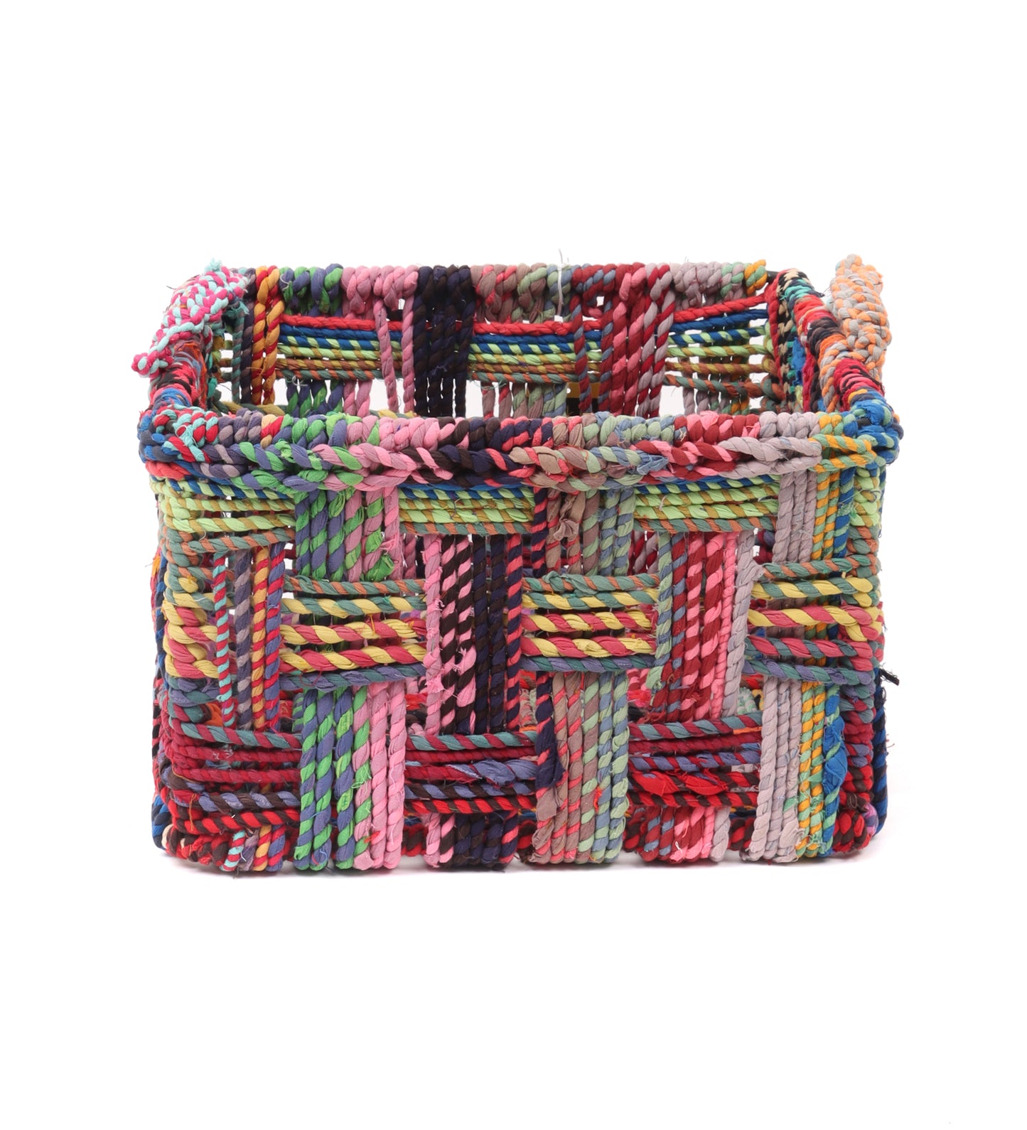 Cotton rope basket 34L x 34W x 22H cm multicolor large