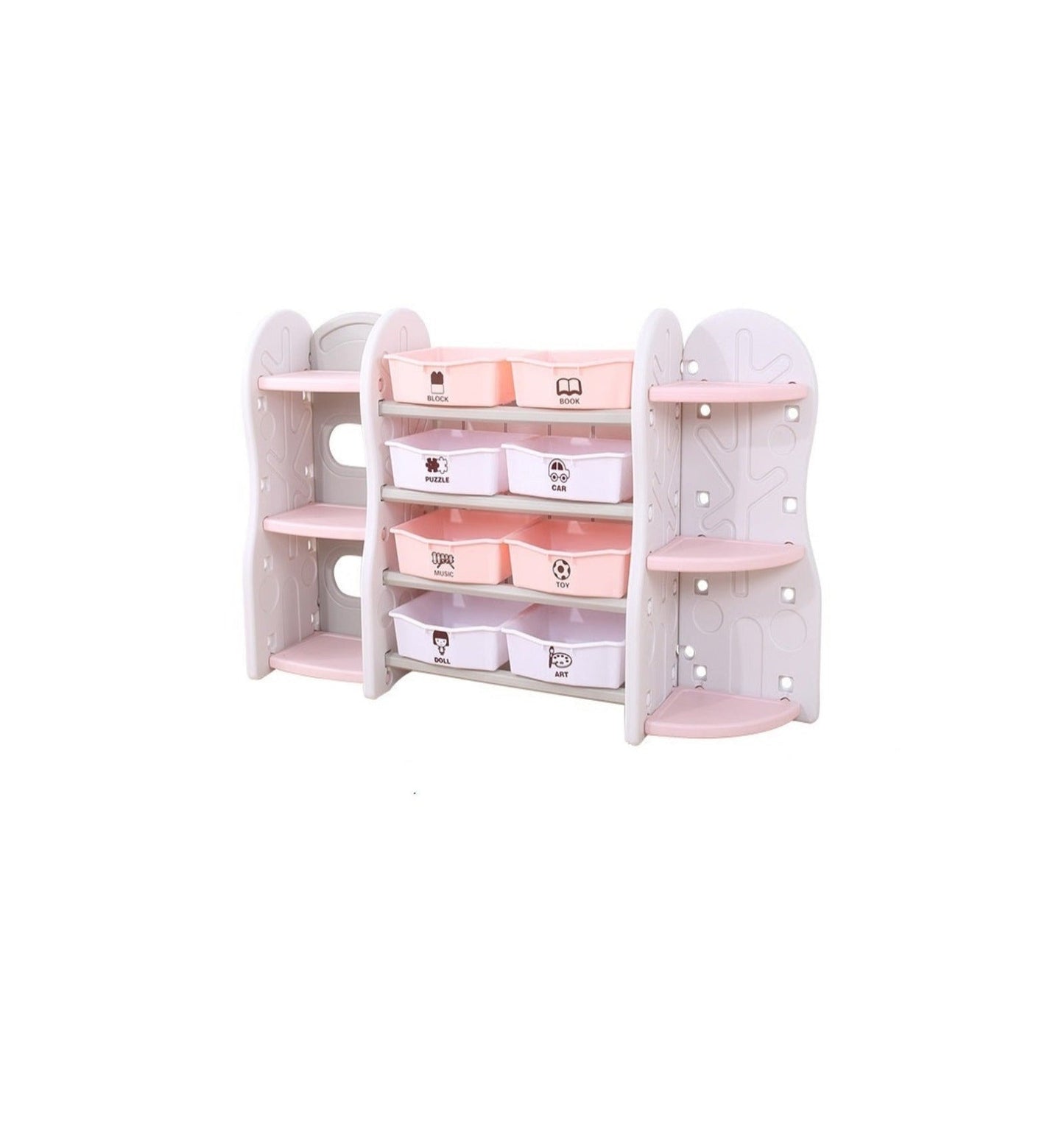 Toy Organizer Bins Shelf Pink